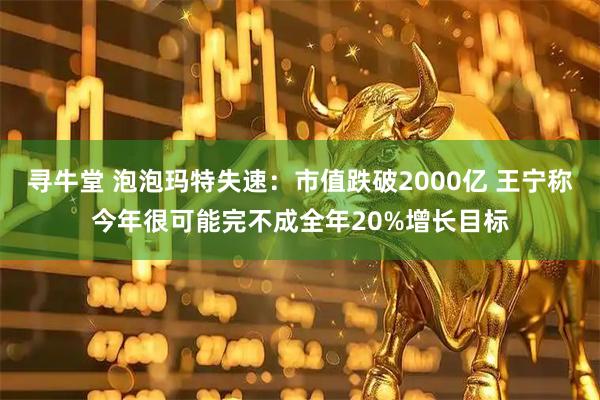寻牛堂 泡泡玛特失速：市值跌破2000亿 王宁称今年很可能完不成全年20%增长目标